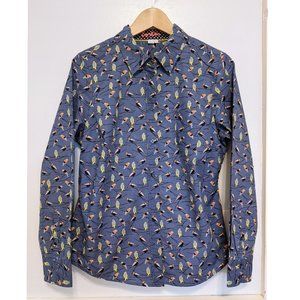 Birds! Boden cotton button up shirt, Size 12/M